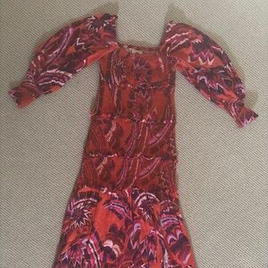 FARM RIO smocked maxi dress size XS